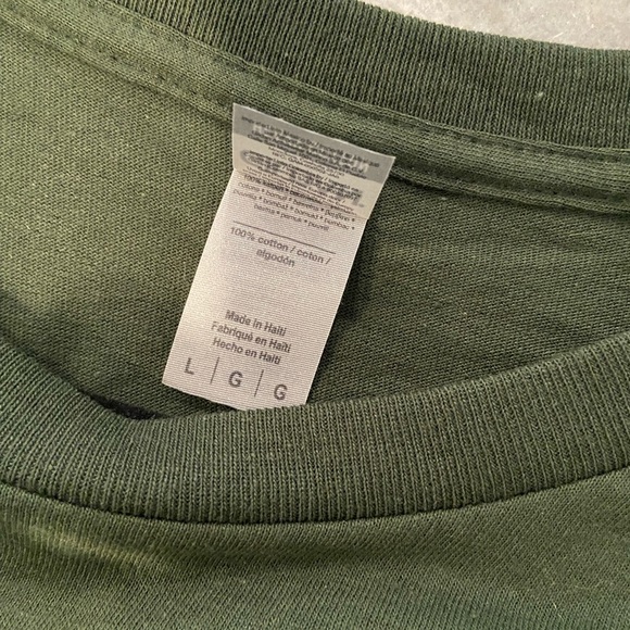 NWOT Green Size L Graphic Print Tee Shirt Love Camping Drinking Woods Funny - Picture 9 of 11